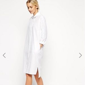 ASOS WHITE Cotton Shift Shirtdress
